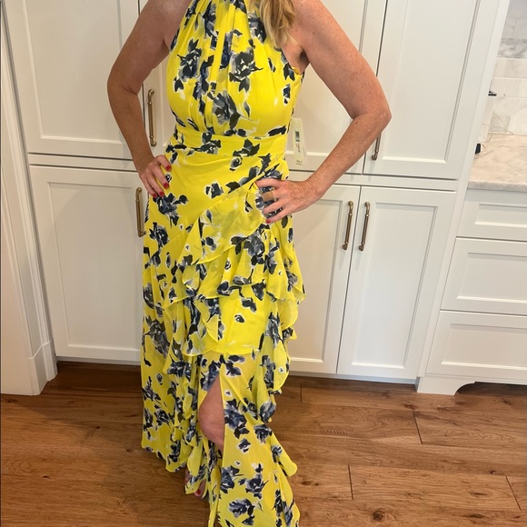 Eliza J | Dresses | New With Tags Eliza J Sleeveless Halter Neck Ruffle  Maxi Dress Size 2 | Poshmark
